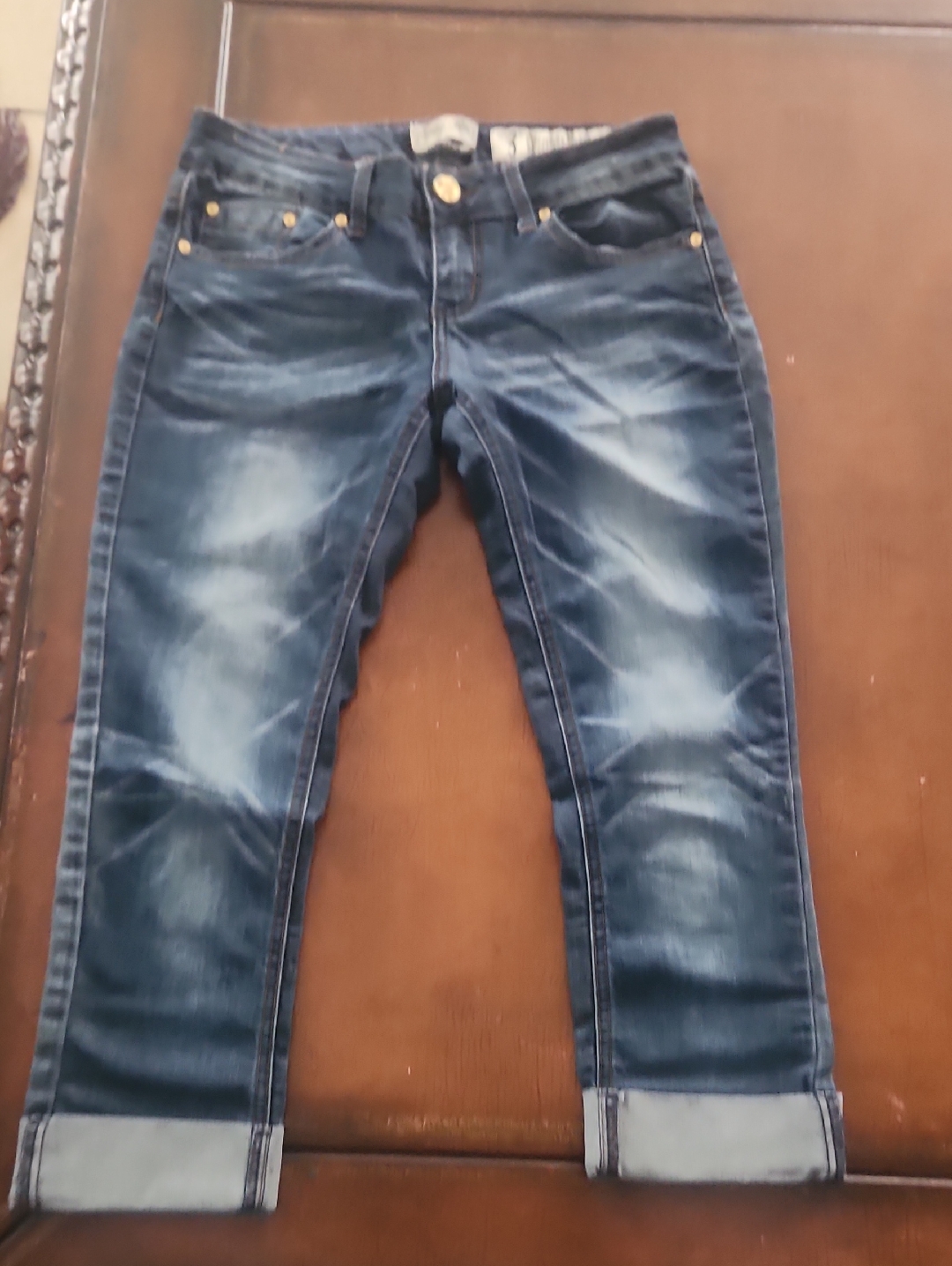 Indigo Rein Women's Distressed Blue Boyfriend Jeans